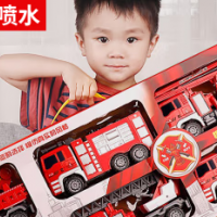 奥启科 儿童消防玩具车男孩挖掘机推土回力惯性宝宝1-2-3-4岁小汽车仿真模型生日圣诞节礼物 【大礼盒六只装】升级一款可喷水