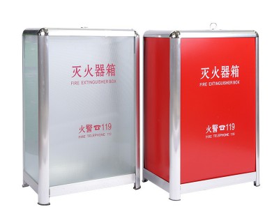 批发消防干粉灭火器箱落地式托架双孔304不锈钢灭火器箱子4公斤图3