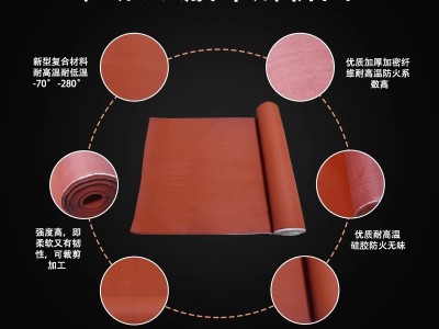 A级硅胶布三防布防火布风筒布阻燃耐高温电焊布玻璃纤维布隔热布图2