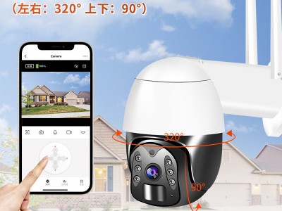 2022新款私模WIFI太阳能低功耗球机 涂鸦夜视全彩视频语音监控器图2
