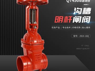 软密封沟槽明杆闸阀Z81X-16Q球墨铸铁消防卡箍式阀门DN100 DN150图3