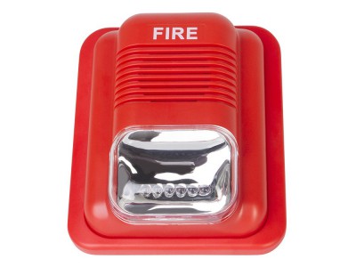 12V 24伏声光报警器 非编码消防喇叭 跨境Strobe Siren火灾警号