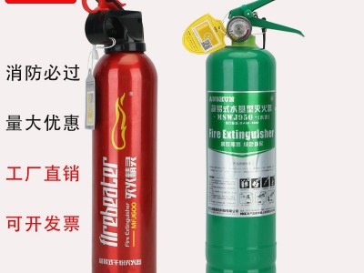 手提式水基灭火器家用消防认证3升泡沫环保绿色红色灭电消防器材