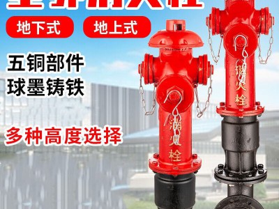 室外消火栓五铜SS100/65-1.6 SS150/65 防撞加厚地上式消防栓图2