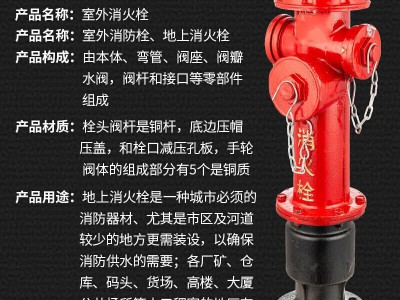 室外消火栓五铜SS100/65-1.6 SS150/65 防撞加厚地上式消防栓图5