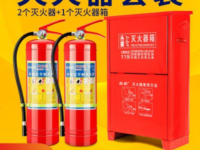 厂家直销4公斤干粉灭火器手提式2kg3kg5kg8kg箱套装店铺工厂专用图2