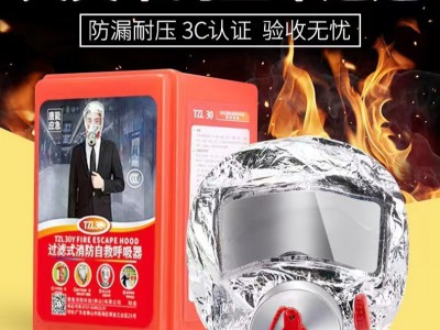 过滤式消防自救呼吸器家用商用酒店防火防烟夜光火灾自救逃生面具