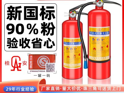 干粉灭火器4kg桂安平安消防器材车载商店家用8公斤手提式 灭火器箱