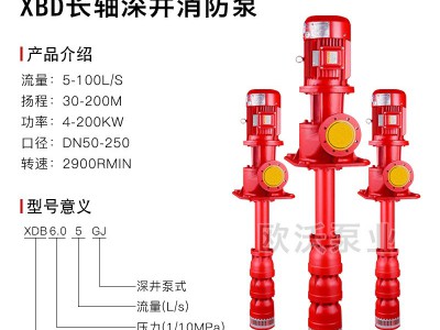 消防水泵XBD立式长轴消防泵 深井泵室内消火栓给水泵全自动喷淋泵图2