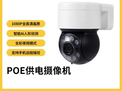 家用POE供电双光全彩智能侦测 球机 手机远程监控旋转摄像头批发