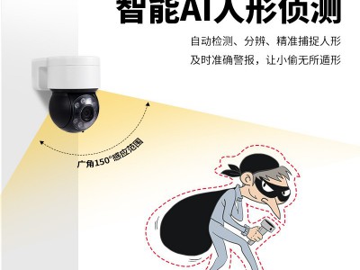 家用POE供电双光全彩智能侦测 球机 手机远程监控旋转摄像头批发图2
