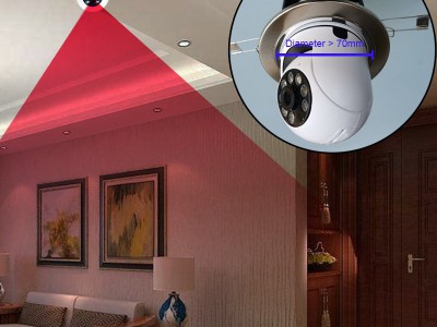 灯泡摄像头监控器 家用高清室内外远程WiFi夜视灯头小黄人摇头机图4
