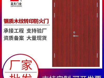 厂家批发钢质隔热防火门木纹转印防火门工程门宾馆酒店消防门
