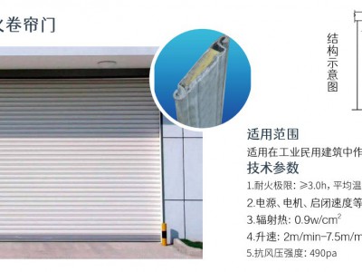 特级防火卷帘门双轨双帘无机布提升式钢质气雾式复合式防火卷闸门图4
