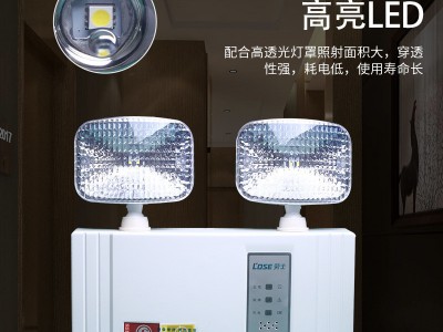 劳士消防应急照明灯双头疏散指示灯LED安全出口停电应急灯国标5W图3