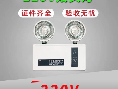 220V消防应急双头灯家用充电led安全出口指示灯双头应急疏散灯