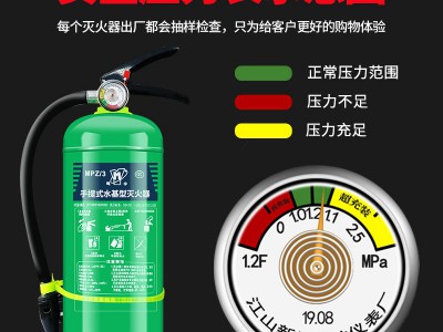 水基灭火器家用3L店用商用6L9升2升手提式泡沫环保型车载 灭油电火