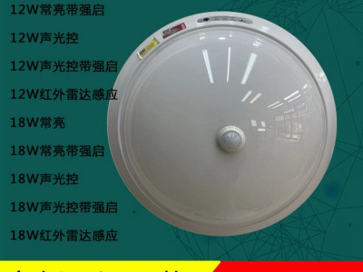 厂家现货 消防应急吸顶灯 声光控人体感应应急灯高低压应急照明灯图2