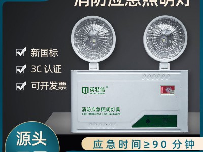 消防应急照明灯LED双头灯充电式安全出口疏散指示灯二合一多功能图2