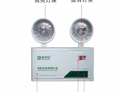 消防应急照明灯LED双头灯充电式安全出口疏散指示灯二合一多功能图4