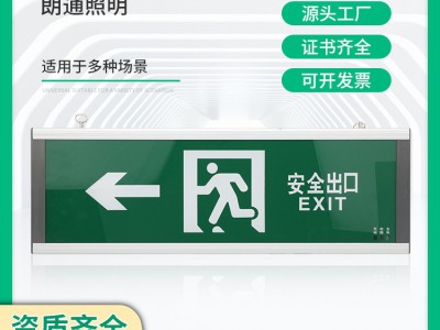 方型消防挂壁灯 应急大标志灯600*200/800*300安全出口LED应急灯
