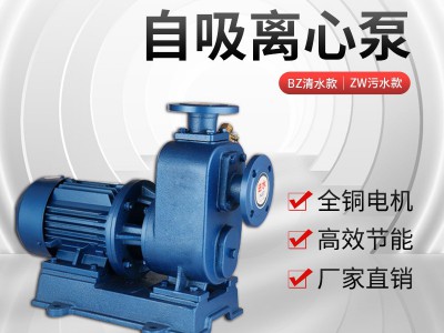 国标ZW自吸泵BZ管道泵大流量抽水泵加强离心泵污水泵三相循环380v图2