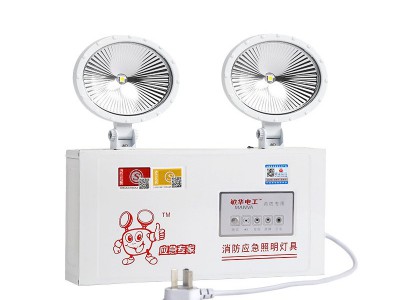 敏华电工照明灯安全出口led双头灯插电超亮商用敏华消防应急灯图4