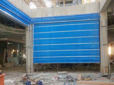 批发电动无机布防火卷帘车库门地下停车场复合防火快速卷帘门图2
