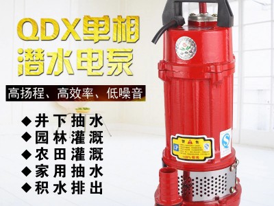 QX潜水泵 QDX家用立式水泵 农田灌溉泵 井用抽水机 铜线潜水电泵图3