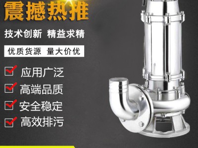 JYWQ不锈钢搅匀泵 国标法兰防腐蚀化工泵 自动型排污泵5.5KW304S图2