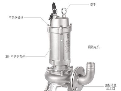 JYWQ不锈钢搅匀泵 国标法兰防腐蚀化工泵 自动型排污泵5.5KW304S图4
