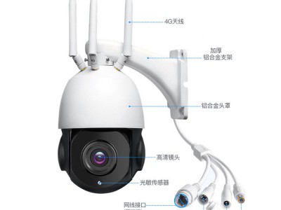 4G无线监控摄像头 户外摄像机 高清夜视变焦球机云台旋转人形报警图4