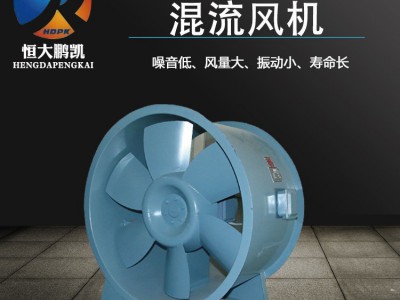 HTF轴流式双速消防排烟风机 防爆混流式通风机碳钢管道式离心风机图4