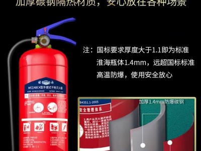 淮海车载灭火器家用车用干粉水基4公斤店用商用私家汽车消防器材图4