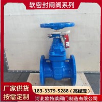 消防法兰信号闸阀 泵房常用明杆弹性座封阀门 DN300 各种颜色可定制