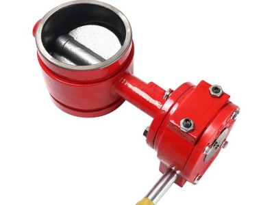沟槽式涡轮蝶阀 D381X-16Q 球墨铸铁 消防专用 涡轮沟槽蝶阀图2