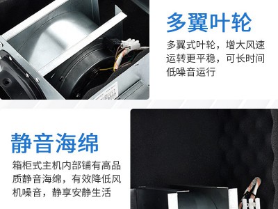 单向流新风系统换气机家用办公室排气扇商用餐厅管道静音抽风机图2