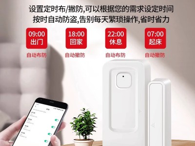 智能开门报警器 无线门窗防盗报警器远程 涂鸦wifi声光门磁报警器图2