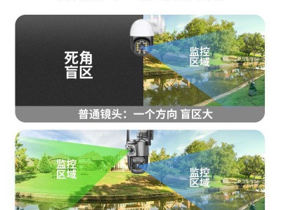 双目双摄像无线监控摄像头高清家用远程连手机360度全景报警户外图2