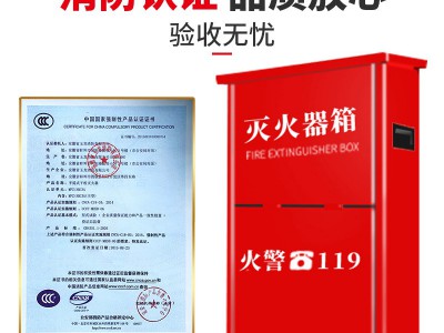 干粉灭火器箱子2只装4公斤3kg4kg5kg8KG消防器材加厚专用箱铁质图2