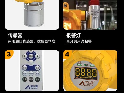 安仕得有毒有害气体探测器防爆餐业商用一氧化碳氨氢氧气固定式图3