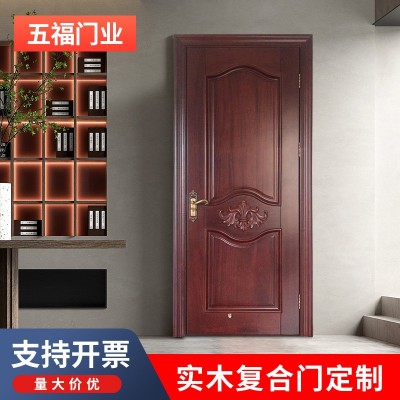 单开门式复合实木门 套装门生产批发室内复合烤漆平开卧室房间门图4