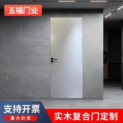 单开门式复合实木门 套装门生产批发室内复合烤漆平开卧室房间门图3