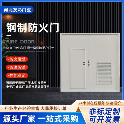 钢质隔热防火门工厂商场通道钢制双开防火门 消防逃生门生产图4