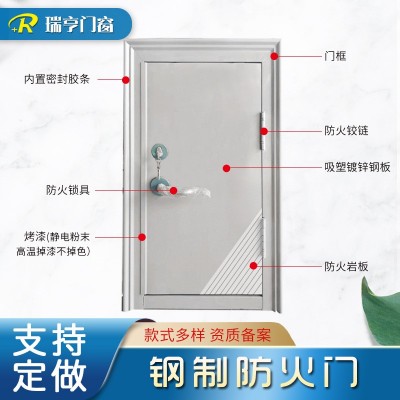 防火门消防楼道安全门钢制防火门304不锈钢防火门厂防火入户门图3