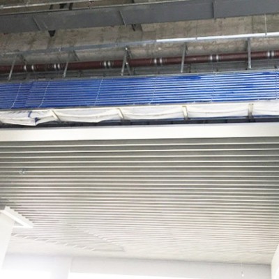 商场厂房防火卷帘门无机布双轨双帘特级防火异形折叠式消防卷帘图3