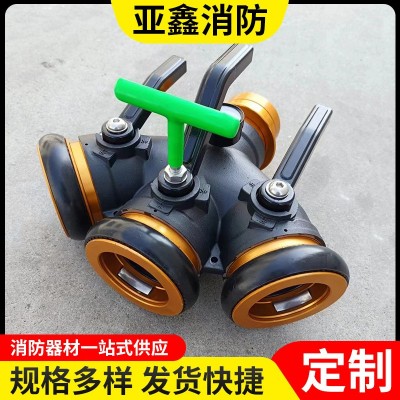 新式消防二分三分水器2.5寸止水器 分水器快插式一进二出三出图4