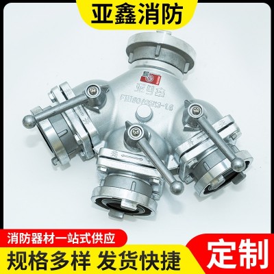 新式消防二分三分水器2.5寸止水器 分水器快插式一进二出三出图2