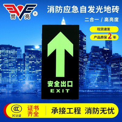 加工自发光安全出口指示灯消防应急通道夜光钢化玻璃疏散埋地标灯图3