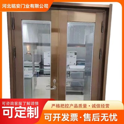 玻璃防火门 防爆不锈钢金属双开门消防工程门窗钢质隔热防火门图2